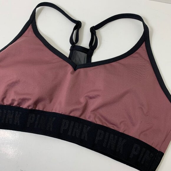 PINK Ultimate Lightly Lined Sports Bra in Mauve and Black - Size Large - Picture 3 of 7